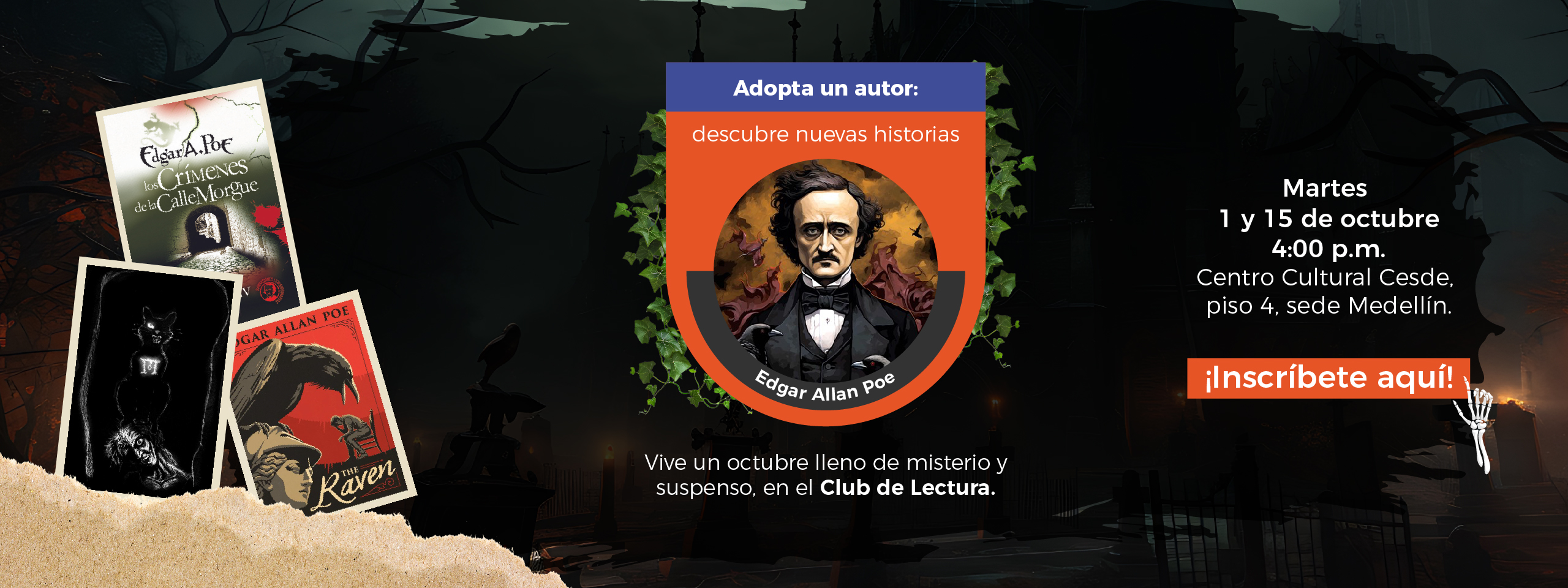 Adopta un autor Edgar Allan Poe Banner